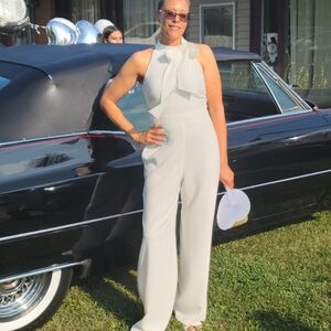 Vince Camuto White Jumpsuit Elegant Tailored Fit